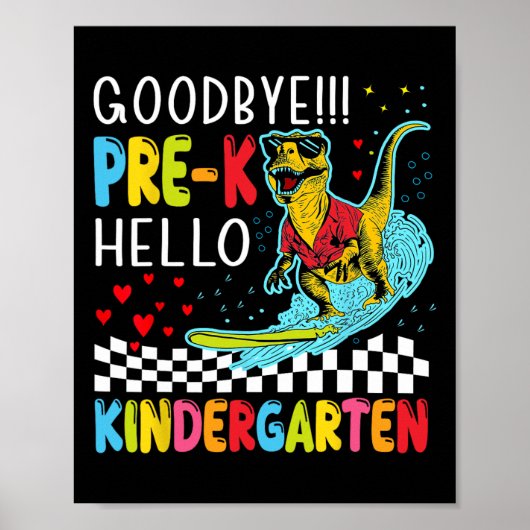 Pre-k Jongens Laatste Schooldag Dinosaur T-rex Mon Poster (Voorkant)
