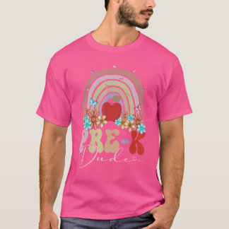Pre-K Kerel terug naar school Regenboogretro Groov T-shirt