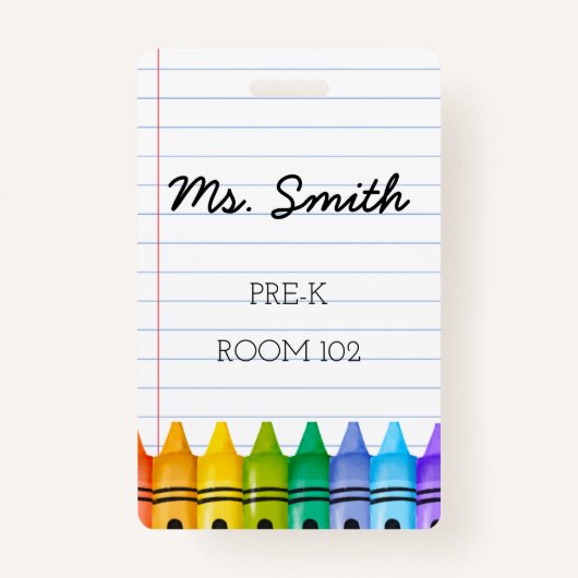 Pre-K kinderopvang leraar badge met primaire kleur (Voorkant)