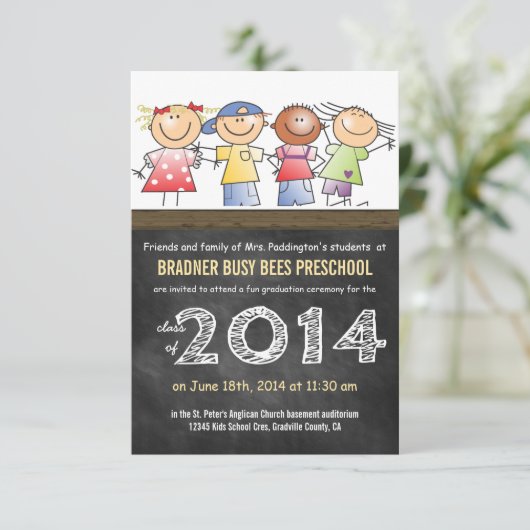 Pre-K klasse van Afstudeerder van het karton van 2 Kaart (Staand voorkant)