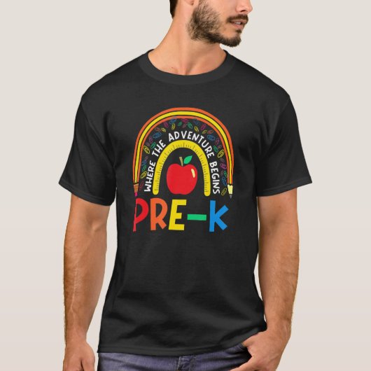 Pre K Leopard Rainbow teacher team Pre K squad gir T-shirt (Voorkant)