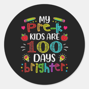 Pre-k leraar 100 dagen helderder 100e dag van de s ronde sticker