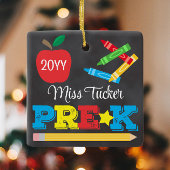 Pre-K Leraar Keepsake Chalkboard Kleurrijk Keramisch Ornament
