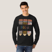 Pre-k leraar leopard potlood terug naar school t-shirt (Voorkant volledig)