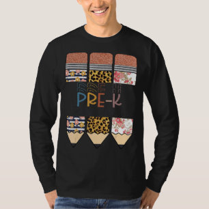 Pre-k leraar leopard potlood terug naar school t-shirt