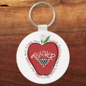 Pre-K leraar Red Apple Sleutelhanger (Voorkant)