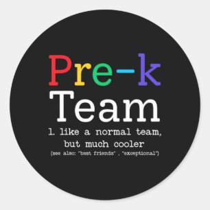 Pre-k Leraren Team Als Een Normale Preschool Terug Ronde Sticker