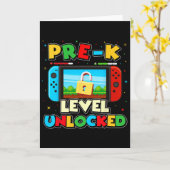 Pre-k Level Unlocked Video Gamer Boys Kids Ck To S Kaart (Gele Bloem)
