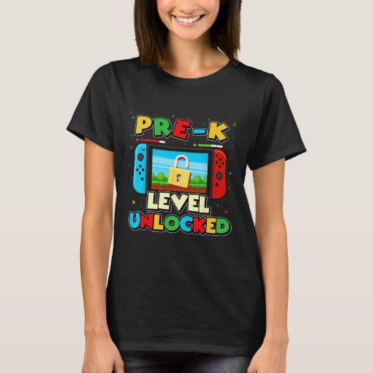 Pre-k Level Unlocked Video Gamer Boys Kids Ck To S T-shirt (Voorkant)