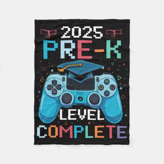 Pre-k Niveau Compleet Videogamer Jongen Afstuderen Fleece Deken (Voorkant)
