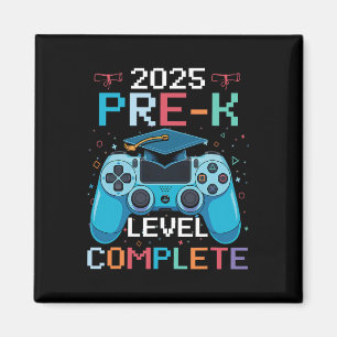 Pre-k niveau voltooid videogamer jongensgradatie magneet