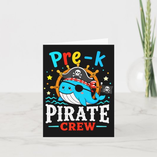 Pre-k piratencrew walvis leraar student halloween kaart (Voorkant)