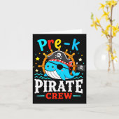 Pre-k piratencrew walvis leraar student halloween kaart (Gele Bloem)