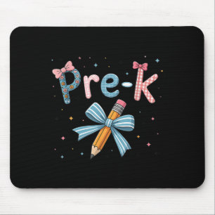 Pre-K Preppy Floral Coquette Bow Girly Terug naar  Muismat