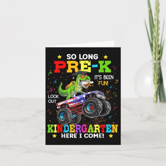 Pre-k Preschool Afstuderen Boys Dinosaur Pre-k Gra Kaart (Voorkant)
