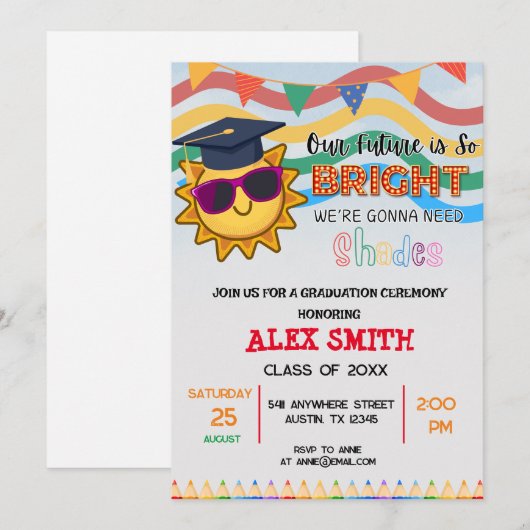 Pre K Preschool Afstuderen Ceremonie Kaart (Voorkant / Achterkant)