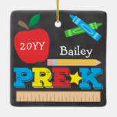 Pre-K Preschool Keepomwille Chalkboard Colorful Keramisch Ornament (Achterkant)