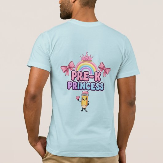 Pre-K Princess Back to School Rainbow Crown T-shirt (Achterkant)