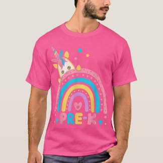 Pre-k Rainbow Unicorn Preschool Back To School Tea T-shirt
