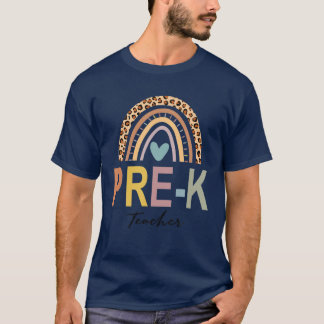 Pre-K Regenboog Leopard Meisjes Leraarsteam Pre-K T-shirt