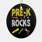 Pre-K Rocks Funny terug naar schoolleraar Keramisch Ornament (Links)
