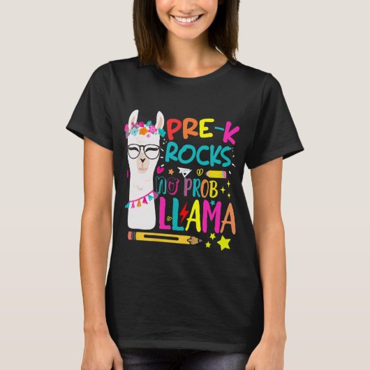 Pre-K Rocks Geen Prob-Llama Kleding T-shirt (Voorkant)