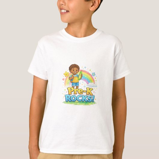 Pre-K Rocks – Minimale Cute Design T-shirt (Voorkant)