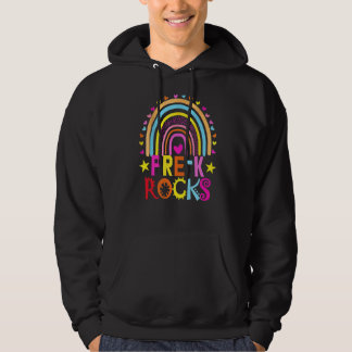 Pre K Rocks Terug naar School Team Pre K Rainbow T Hoodie