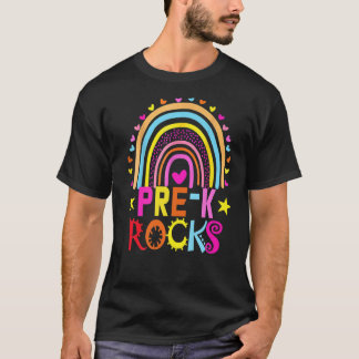 Pre K Rocks Terug naar School Team Pre K Rainbow T T-shirt