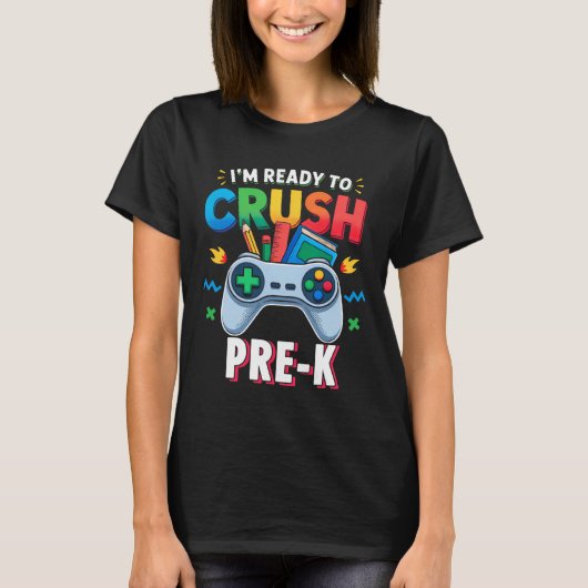 Pre-k Shirt For Boys Video Game Ck To School First (Voorkant)