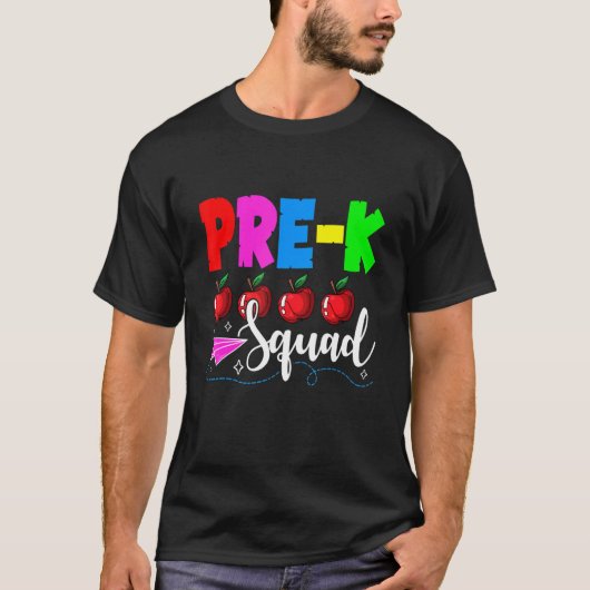 Pre K Squad Back To School First Day Of School 1 T-shirt (Voorkant)