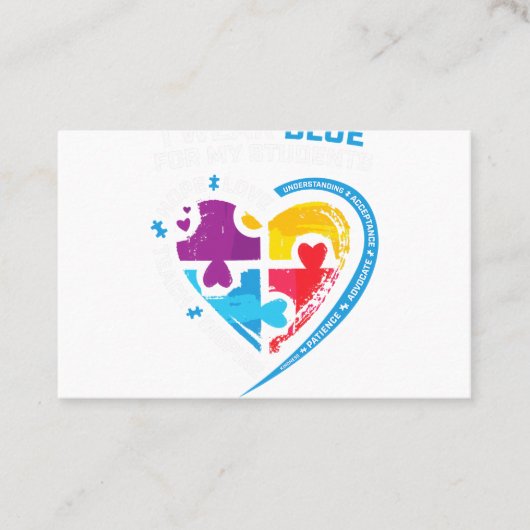 Pre-K Squad Embracing Differentis Autism SPED Teac Visitekaartje (Voorkant)