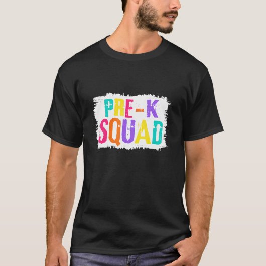 Pre K Squad Kleurrijke verfborstel T-shirt (Voorkant)