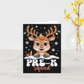 Pre-k Squad Reindeer Christmas Lights Cute Winter  Kaart (Gele Bloem)
