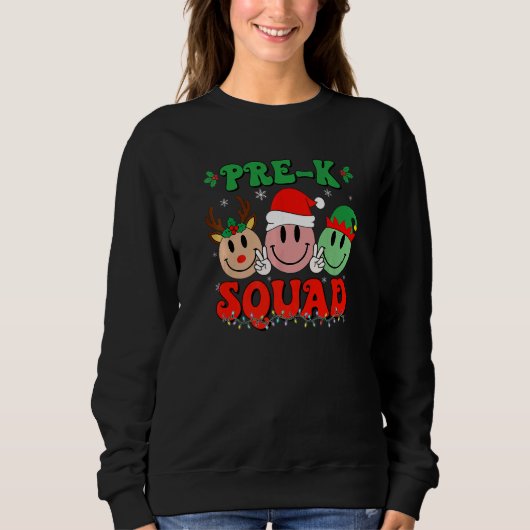 Pre K Squad Retro Groovy Christmas Teacher Life   Trui (Voorkant)