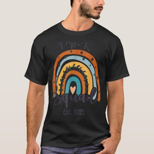 Pre K Squad Student Leraar Boho Rainbow T-shirt (Voorkant)