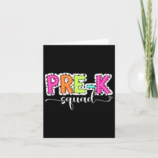 Pre-K Squad Terug naar School Dalmatische Stippen Kaart (Voorkant)