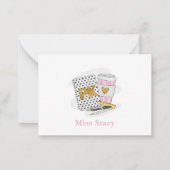 Pre K Teacher Custom Wit Notitieboek Koffie Notitiekaartje (Voorkant)