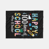 Pre-K Teacher Fun 100ste schooldag Fleece Deken (Voorkant (Horizontaal))
