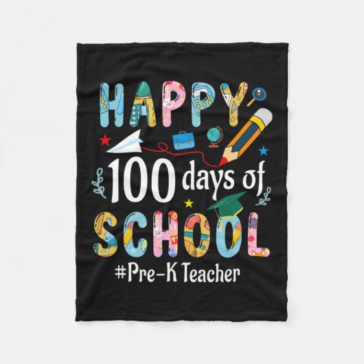 Pre-K Teacher Fun 100ste schooldag Fleece Deken (Voorkant)