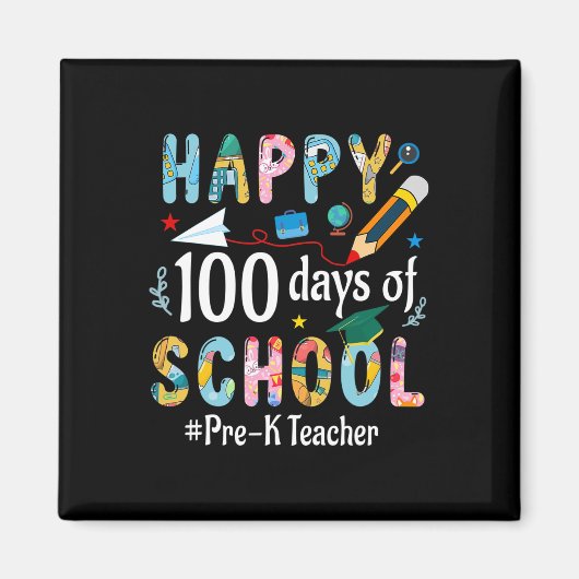 Pre-K Teacher Fun 100ste schooldag Magneet (Voorkant)