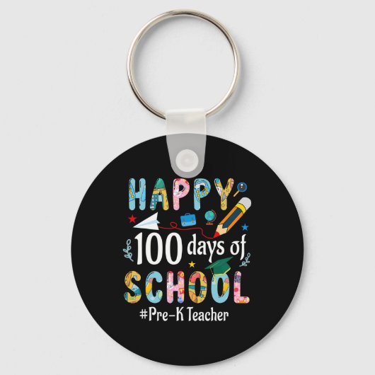 Pre-K Teacher Fun 100ste schooldag Sleutelhanger (Voorkant)