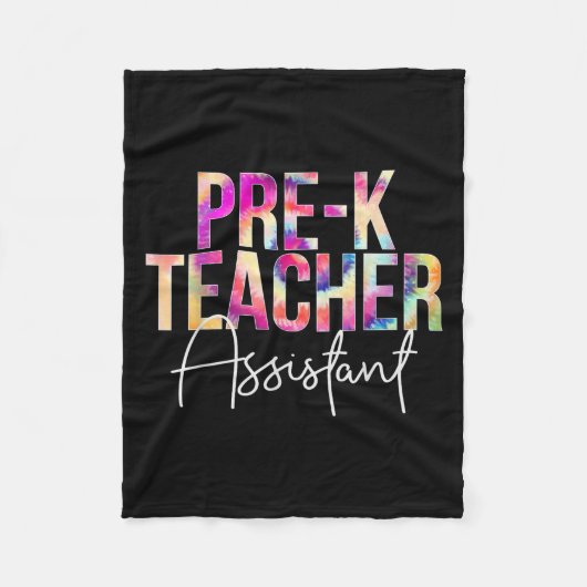 Pre-k Teacher Istant Tie Dye Back To School Apprec Fleece Deken (Voorkant)