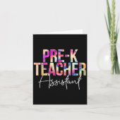 Pre-k Teacher Istant Tie Dye Back To School Apprec Kaart (Voorkant)