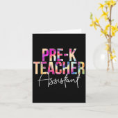 Pre-k Teacher Istant Tie Dye Back To School Apprec Kaart (Gele Bloem)