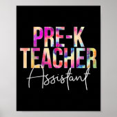 Pre-k Teacher Istant Tie Dye Back To School Apprec Poster (Voorkant)