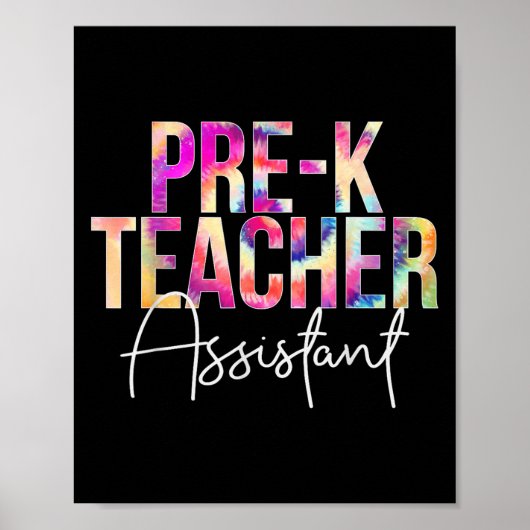 Pre-k Teacher Istant Tie Dye Back To School Apprec Poster (Voorkant)