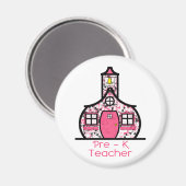 Pre K Teacher Paint Splatter Schoolhouse Magneet (Voorkant / Achterkant)