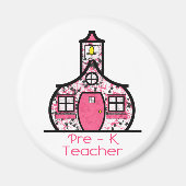 Pre K Teacher Paint Splatter Schoolhouse Magneet (Voorkant)
