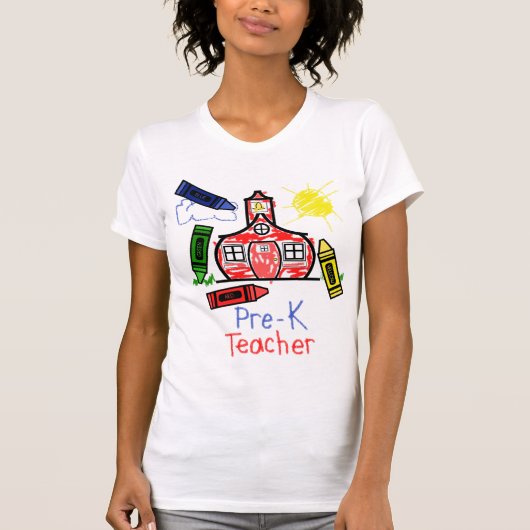 Pre-K Teacher T Shirt - Schoolhouse & Crayons (Voorkant)